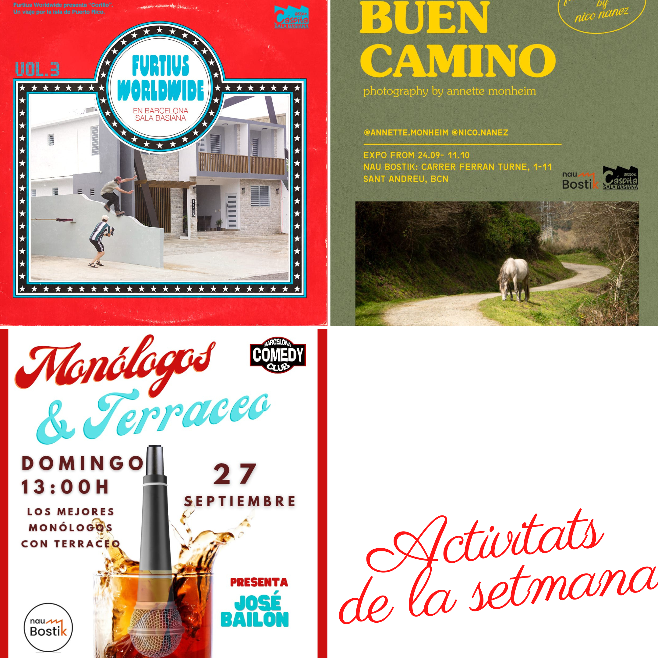 Activitats de la setmana: inauguració expo Buen Camino, premier i monòlegs
