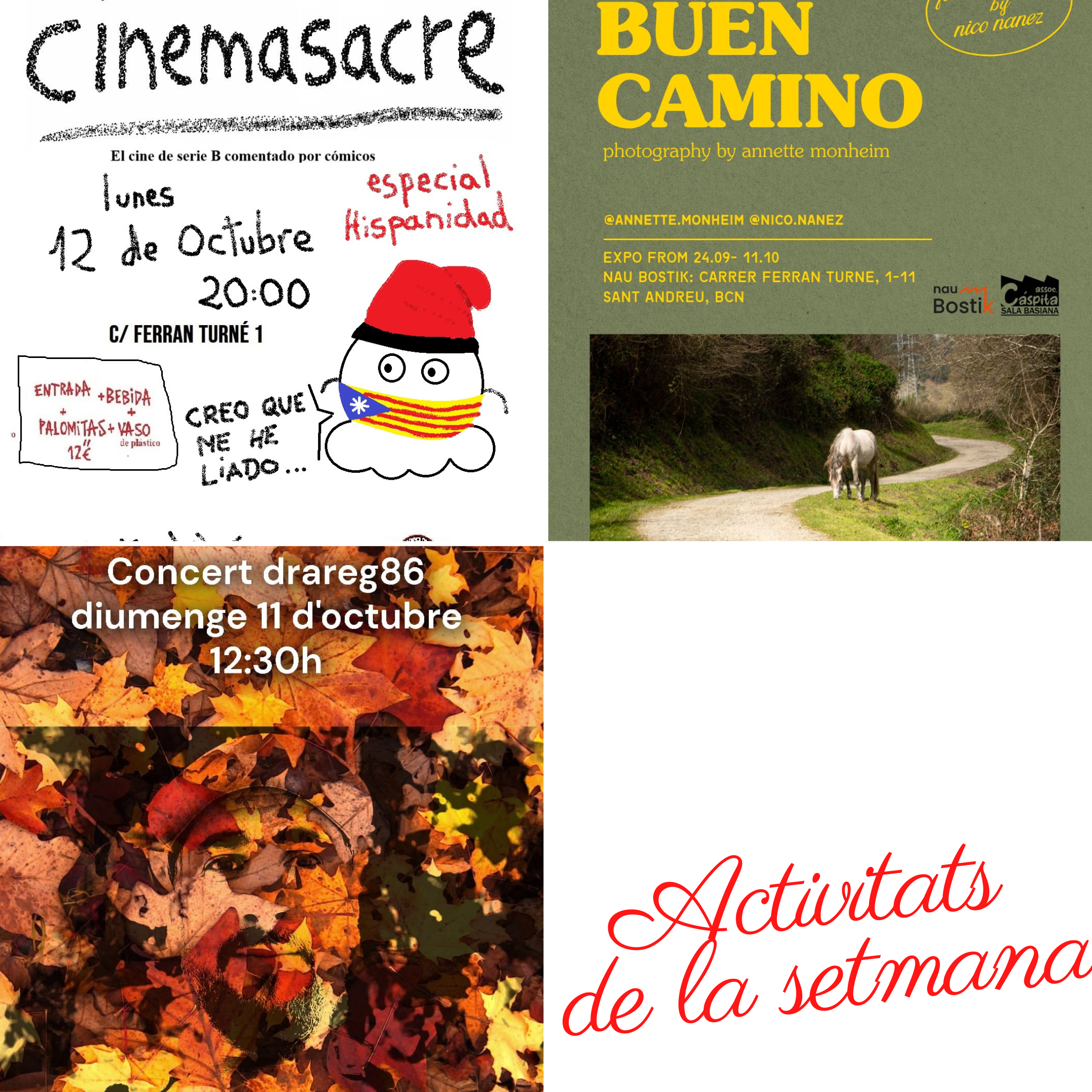 Activitats de la setmana: expo Buen Camino, concert i cinemasacre